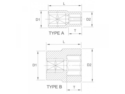 Головка торцевая 6гр. 3/8" 21мм