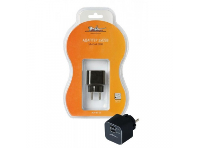 Зарядник дя сотового телефона AIRLINE (адаптер 2*USB) 1A+2.1A 220В от Airline Зарядник дя сотового телефона AIRLINE (адаптер 2*USB) 1A+2.1A 220В